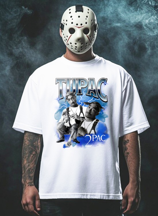 Тениска 2Pac Blue - Хип-Хоп - Jaba.bg