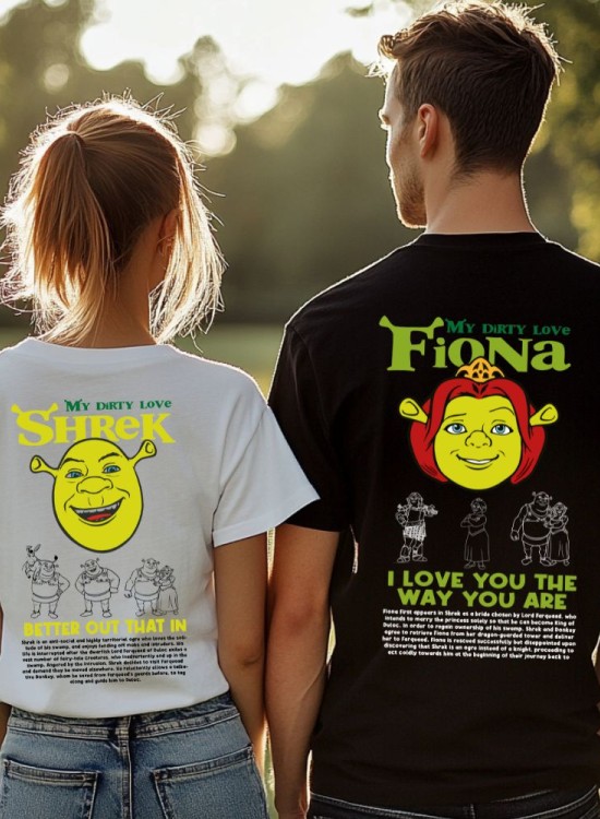 Тениска за двойки Shrek and Fiona - За двойки - Jaba.bg