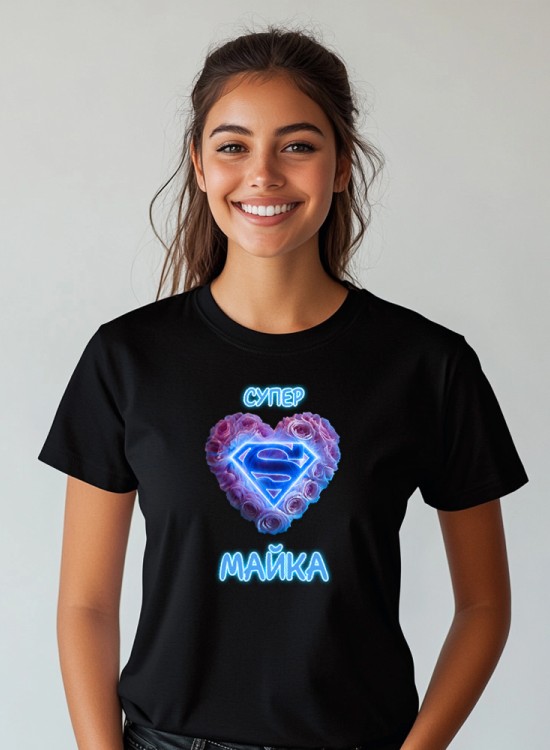 Дамска тениска Супер Майка neon - За мама - Jaba.bg