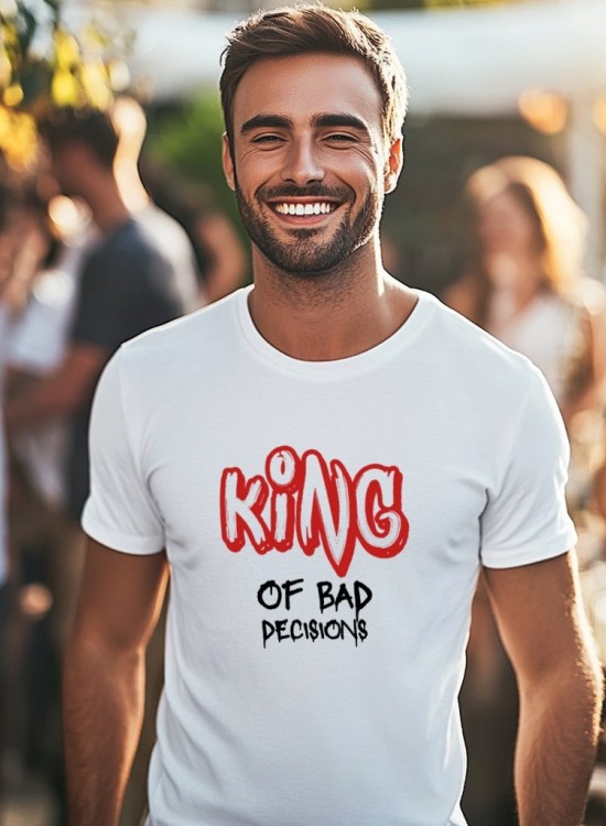 Тениска - KING of bad decisions - Смях - Jaba.bg