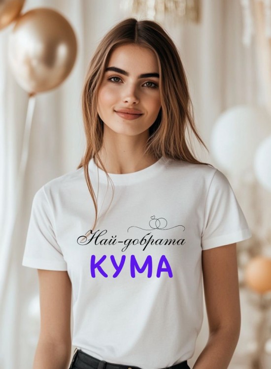 Тениска за моминско парти - Най-добрата кума - Моминско парти - Jaba.bg