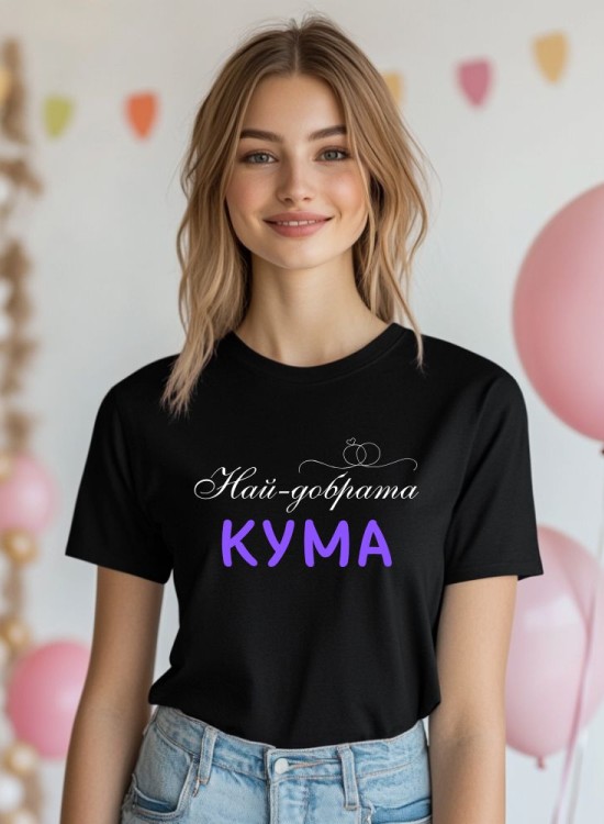 Тениска за моминско парти - Най-добрата кума - Моминско парти - Jaba.bg