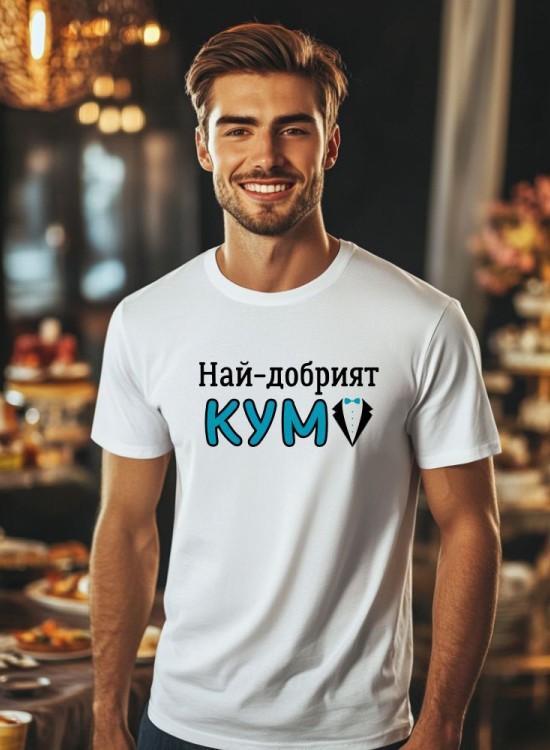 Тениска за ергенско парти - Най-добрият кум - Ергенско парти - Jaba.bg